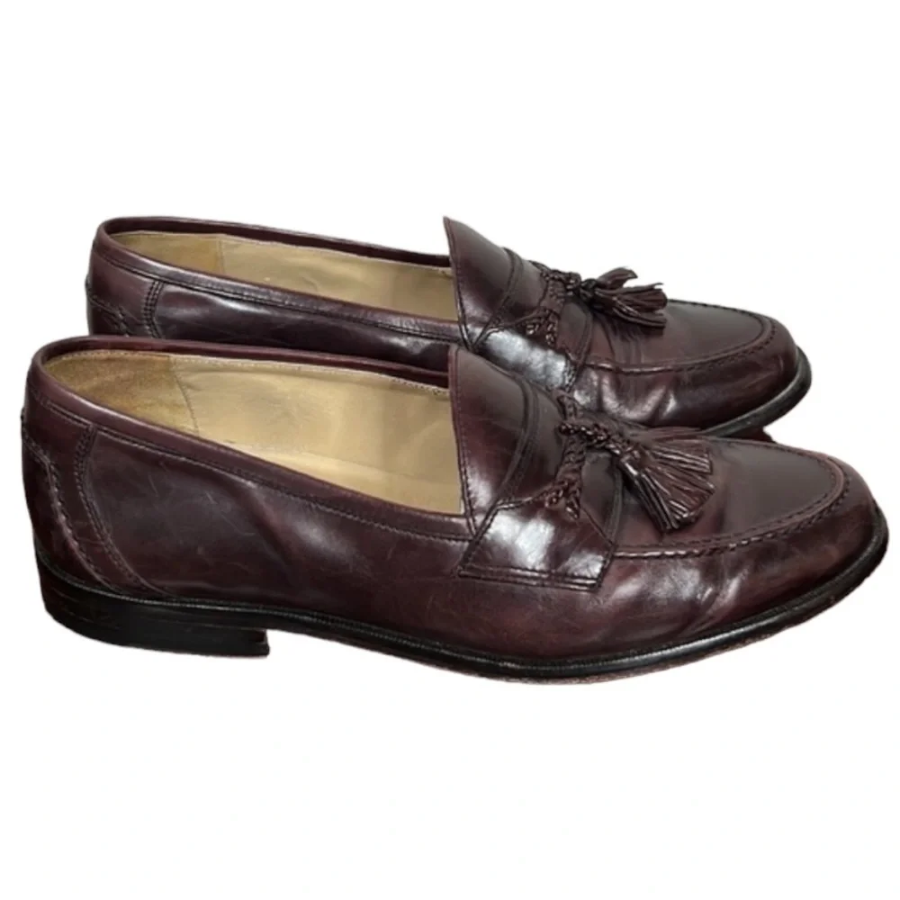 Johnston & Murphy Wine Brown Burgundy Tassel Dress Shoe Size 10